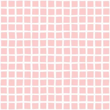 Seamless Pink Grid With Wavy Distorted Squares Abstract Vector Background Stock Illustration