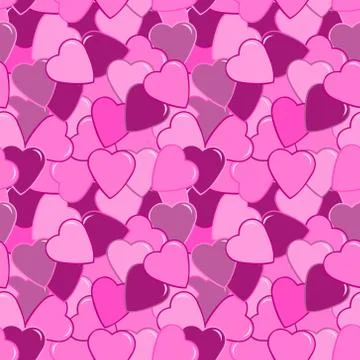 Seamless pink heart pattern Stock Illustration