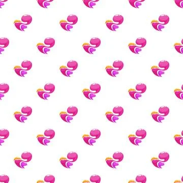 Seamless pink heart shapes pattern on white background イラスト素材