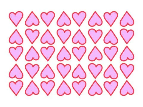 Seamless pink hearts pattern background, Elegant love symbol pattern texture, Illustrazione stock