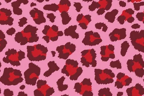 Seamless pink leopard heart pattern background for valentine design Illustrazione stock