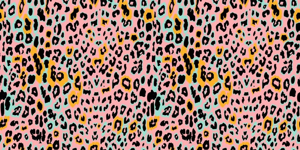 Seamless pink leopard texture pattern Stock Illustration
