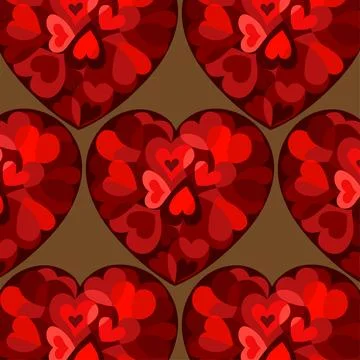 Seamless Pink Love Pattern with Heart Stock Illustration