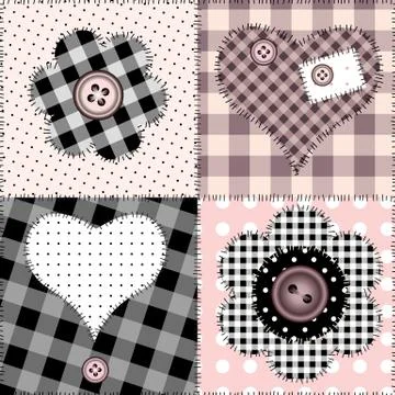 Seamless pink patchwork Stock Illustration