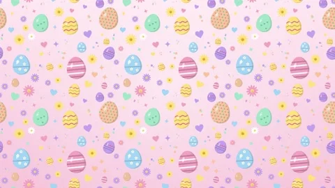 Seamless pink pattern of decorated Easter eggs Vídeo Stock 348618776
