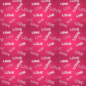 Seamless pink pattern with love text Stock Illustration