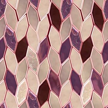 Seamless pink pattern made of precious shiny tiles, ceramic Stock Illustration