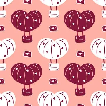 Seamless pink pattern for Valentine's Day Stock Illustration