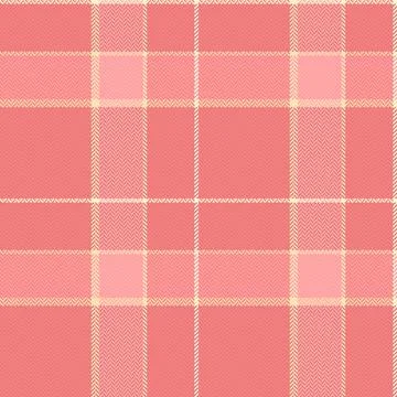 Seamless pink plaid pattern with a classic herringbone texture. This elegant  Stock Illustration