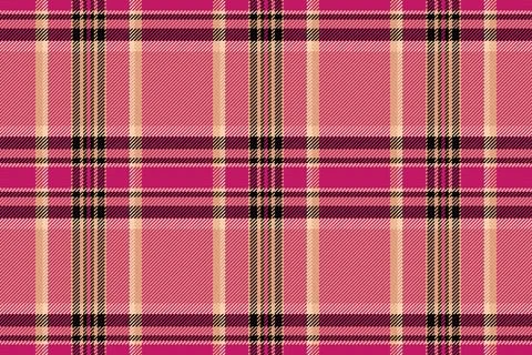 This seamless pink plaid pattern features a timeless tartan check design in v Stock Illustration