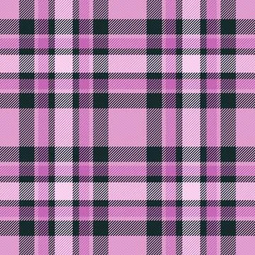Seamless pink plaid pattern vector background, featuring a stylish tartan che Stockillustratie