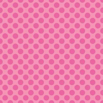 Seamless pink polka dot pattern of flamingo color Stock Illustration
