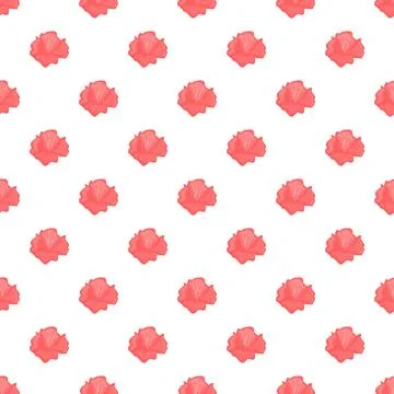 Seamless pink rhododendron flower pattern background Illustrazione stock