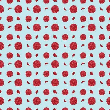 Seamless Pink Rose Pattern EPS Vector Stock Illustration