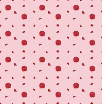Seamless Pink Rose Pattern EPS Vector Illustrazione stock