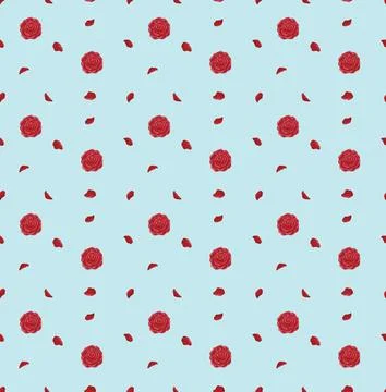 Seamless Pink Rose Pattern EPS Vector Stock Illustration