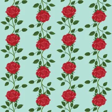 Seamless Pink Rose Pattern EPS Vector Stock Illustration