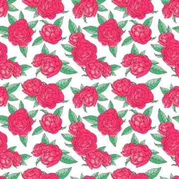 Seamless pink roses Stock-Illustration