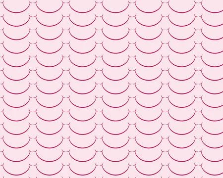 Seamless pink scallop decorative pattern background Stock Illustration