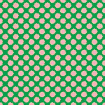 Seamless the pink sun pattern for green background. Vector Stock Illustration