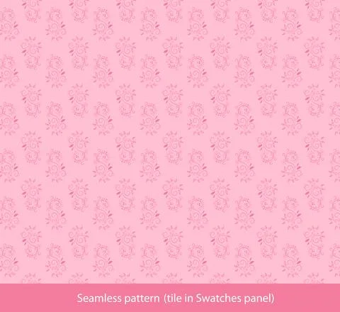 Seamless pink vector background. Elegant pattern, floral ornament. Stock Illustration