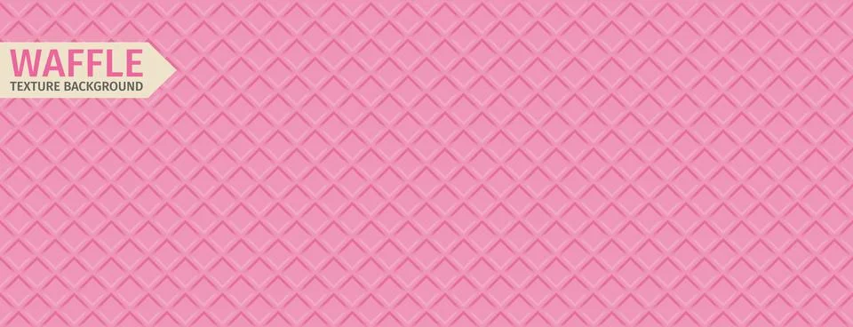 Seamless pink wafer waffle pattern. Sweet strawberry ice cream cone texture.. 스톡 일러스트