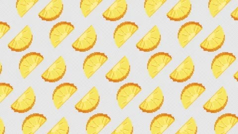 Seamless pixel animation of pineapple slices in tropical pattern. 動画素材 310330836