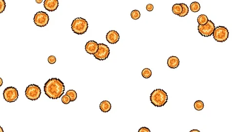 Seamless Pixel Art 8-Bit Coins Background Stock Footage 111801648