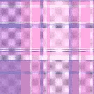 A seamless pixel plaid pattern featuring delicate shades of pink and purple.  Stock Illustration