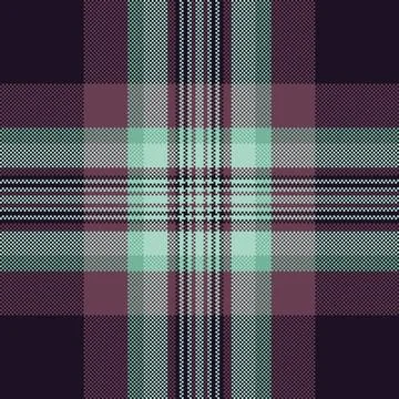 A seamless pixel plaid pattern featuring dark purple and mint green checks. T Stock Illustration
