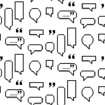 Seamless pixel speech bubble pattern Stock Illustration