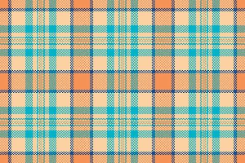 Seamless pixelated plaid pattern. Represents classic heritage, warm textiles, 스톡 일러스트
