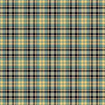 Seamless pixelated tartan pattern with vibrant yellow and teal tones. Ideal.. Stock Illustration