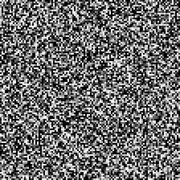Seamless pixelated tv noise texture. White noise signal grain. Television screen 스톡 일러스트