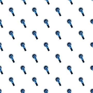 Seamless pizza cutter pattern with blue handles Illustrazione stock