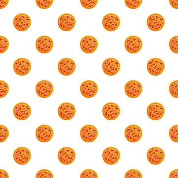 Seamless pizza pattern for fast food background design Stockillustratie