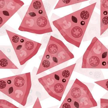 Seamless pizza pattern Stock Illustration
