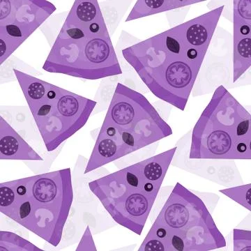 Seamless pizza pattern Stock Illustration