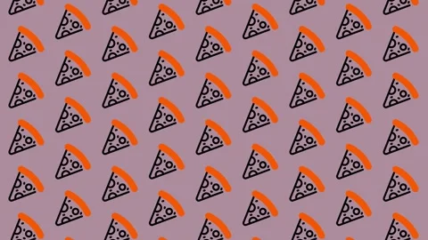 Seamless Pizza Slice Pattern Background. Stock Footage 325391489
