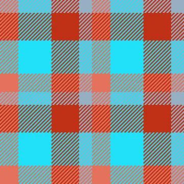 Seamless plaid pattern in bold orange and cyan. This classic checkered desi.. Stock Illustration