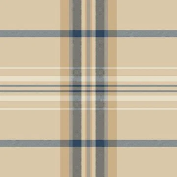 Seamless plaid pattern with a classic beige and blue color scheme. Ideal for  库存插图