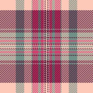 This seamless plaid pattern combines warm pink and deep maroon with cool te.. 库存插图