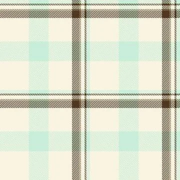 Seamless plaid pattern with cream, mint, and brown hues. A classic tartan tex イラスト素材