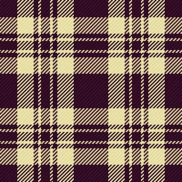 Seamless plaid pattern in deep purple and soft cream. This classic tartan t.. Stock Illustration