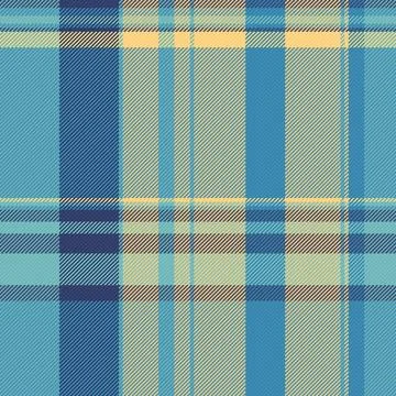 A seamless plaid pattern features blue and yellow intersecting lines, creatin Stock Illustration