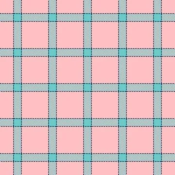 This seamless plaid pattern features a charming grid design in soft pastel pi Stock Illustration