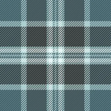 This seamless plaid pattern features a classic tartan texture in cool blue an Stock Illustration