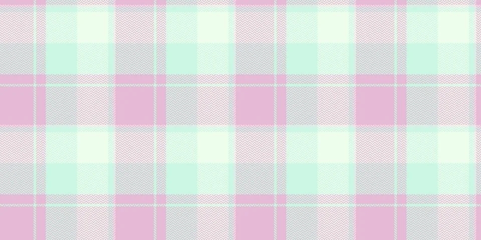 This seamless plaid pattern features a delicate herringbone texture in soft p 库存插图