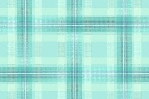 This seamless plaid pattern features a refreshing mint blue color palette. Th Stock Illustration