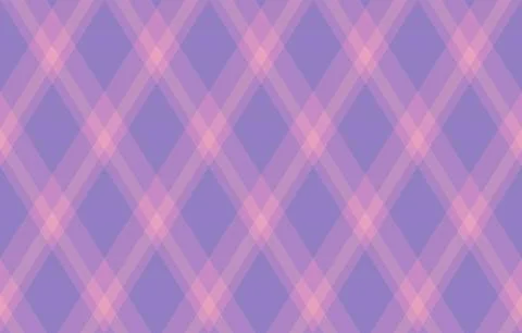 This seamless plaid pattern features soft purple and pink diagonal lines, cre Stock Illustration